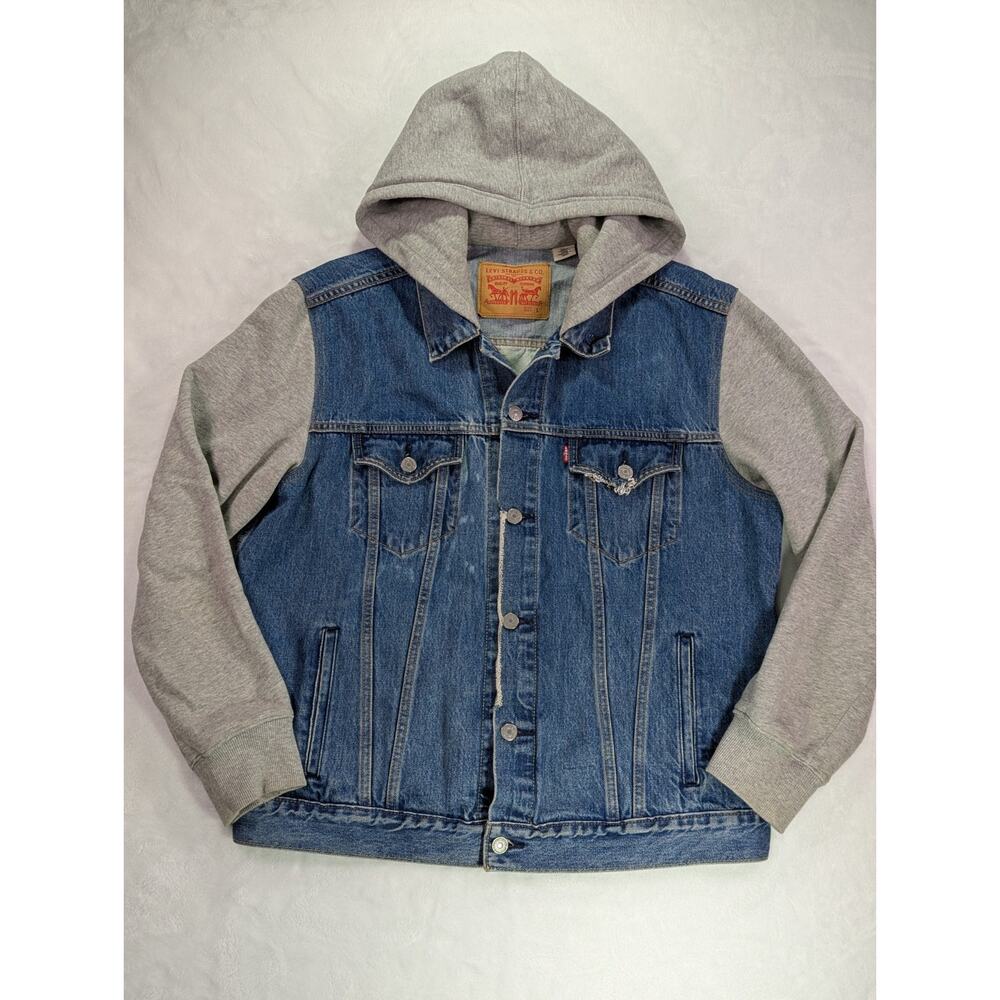 Levi’s Custom Hybrid Hooded Trucker Jacket Blue Men's L